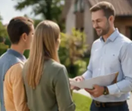 Handschlag zwischen Bauherren und Berater nach dem Gespräch