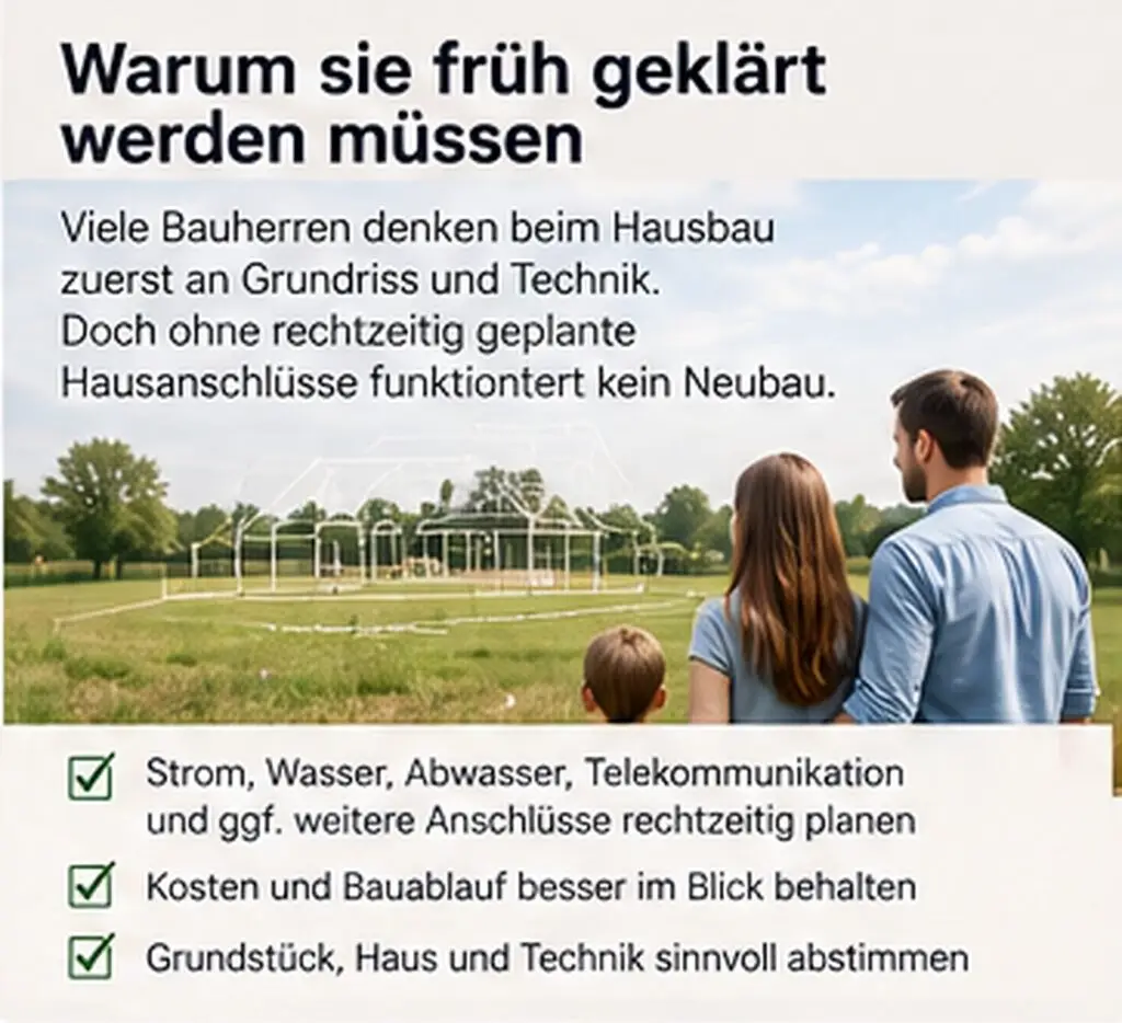 Hausanschlüsse Neubau abschnitt früh klären
