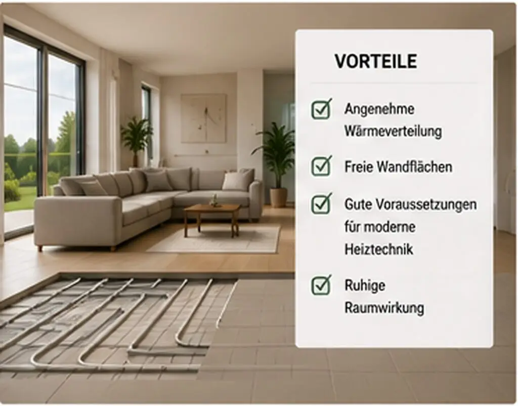 Fußbodenheizung Neubau abschnitt vorteile