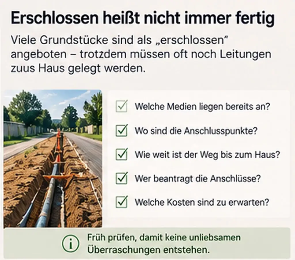 Hausanschlüsse Neubau abschnitt erschlossen nicht fertig