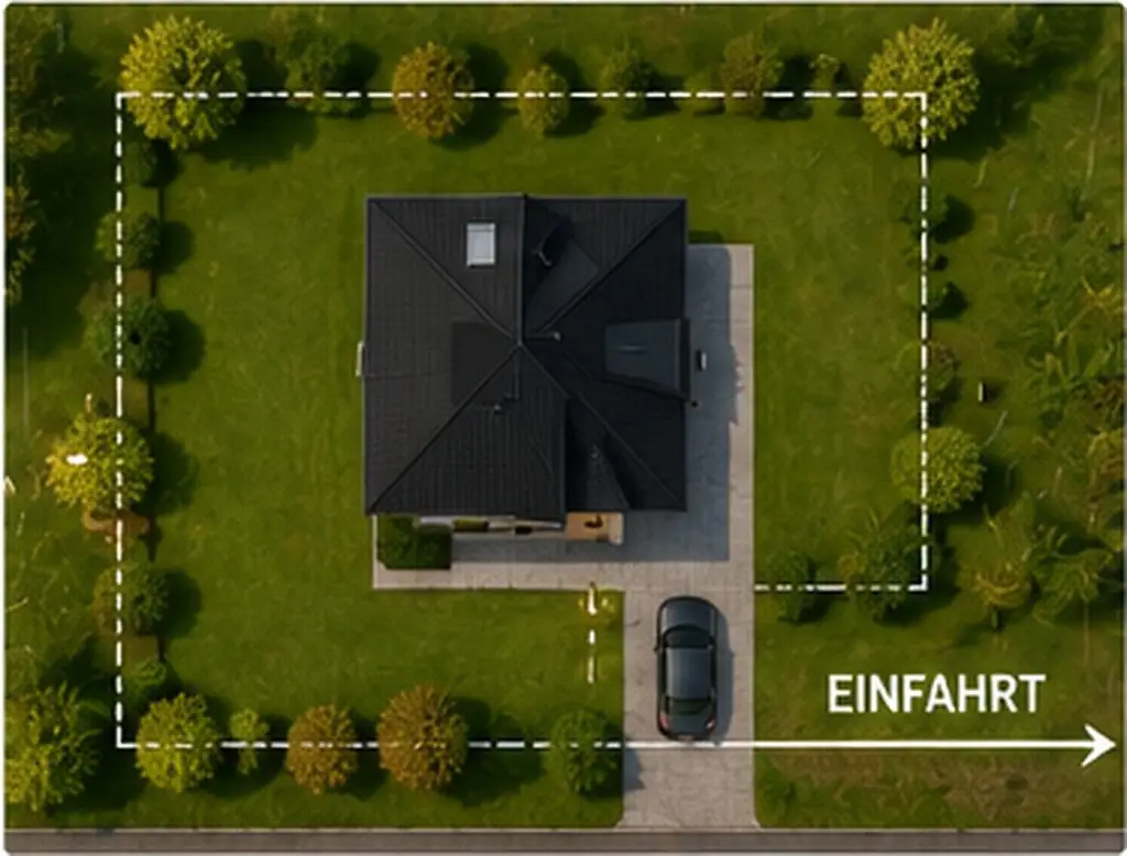 Erst Grundstück dann hausvertrag abschnitt Grundstücksform und Zufahrt