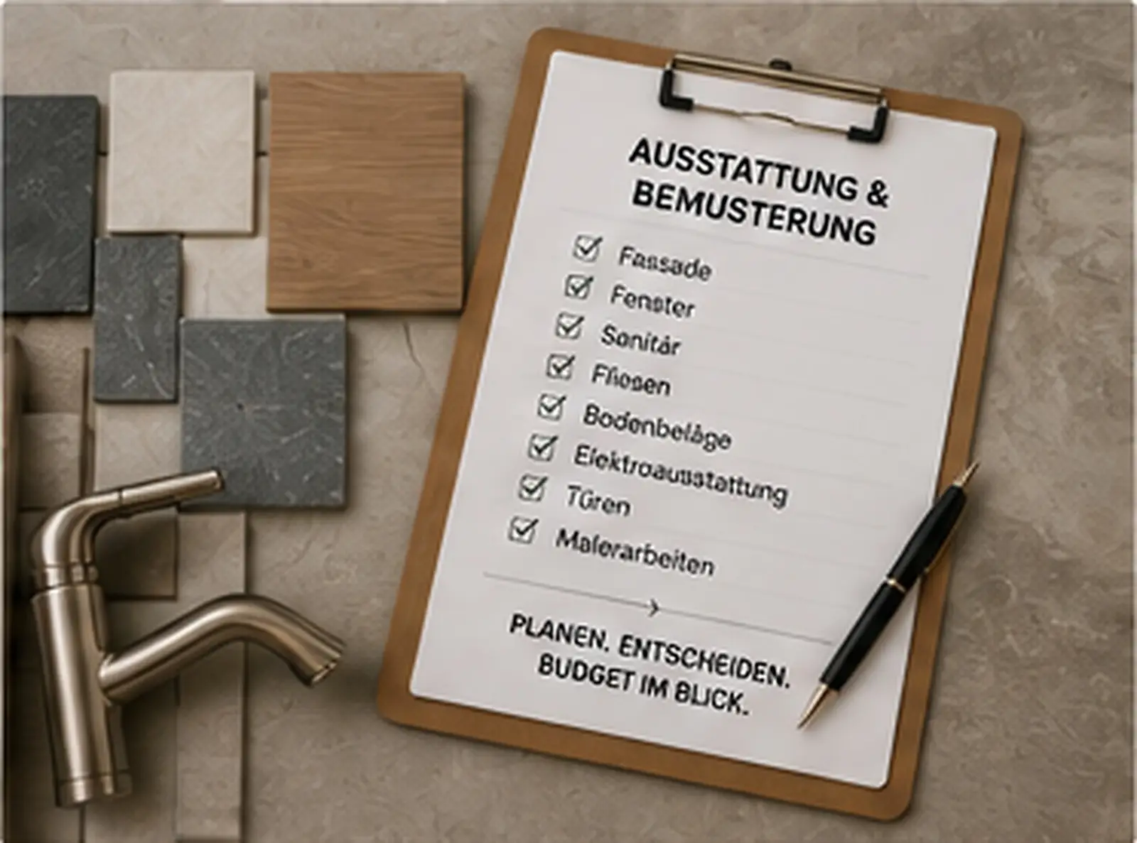 Finanzierung Hausbau abschnitt Ausstattung und bemusterung