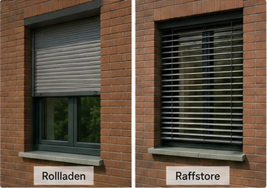 Fenster Neubau abschnitt Rollläden oder Raffstores