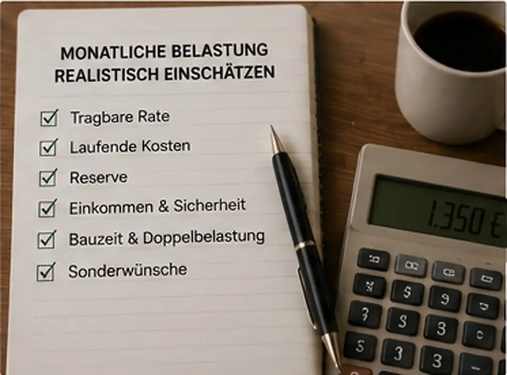 Finanzierung Hausbau abschnitt monatliche belastung