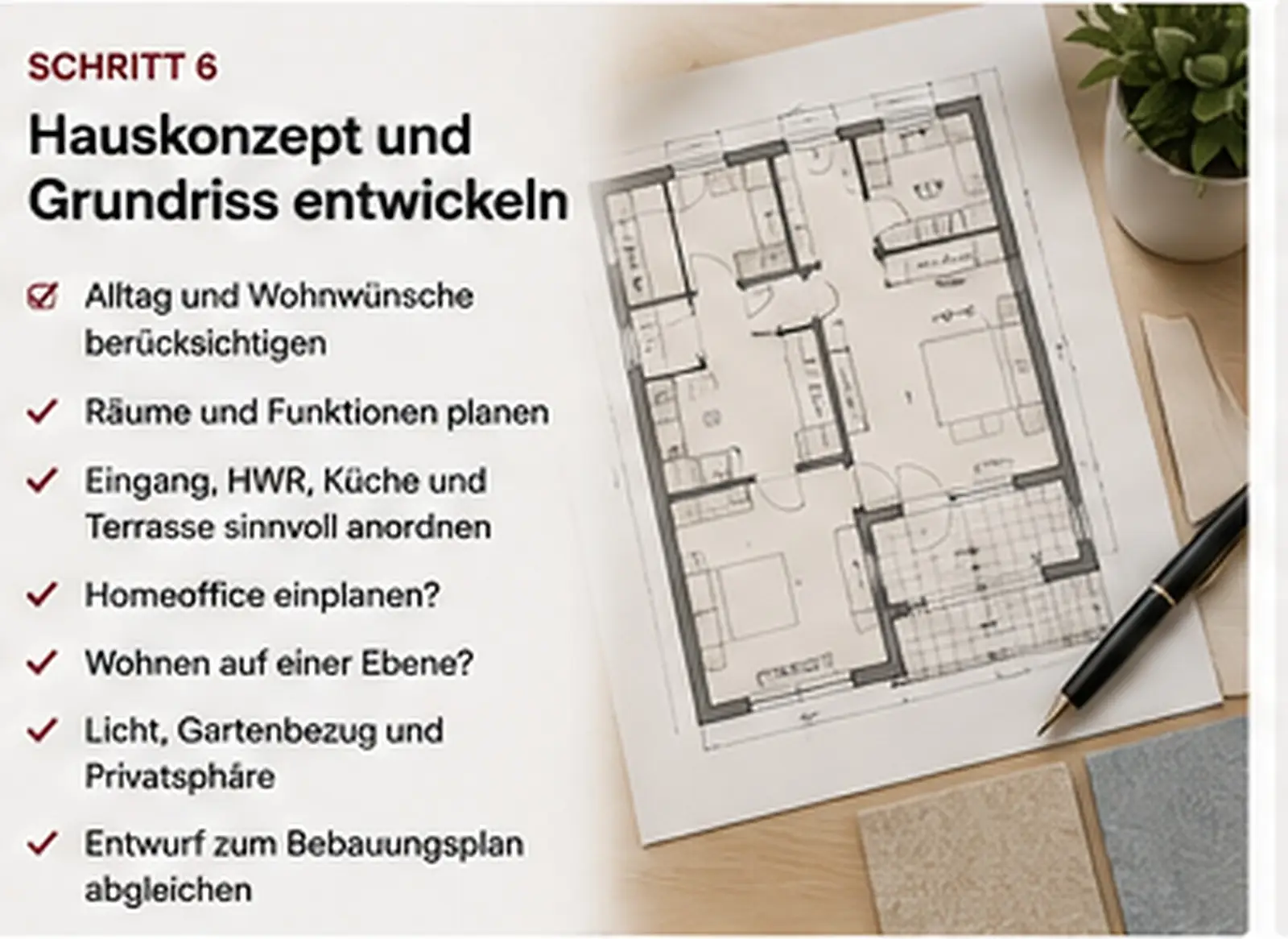 Hausbau ablauf Schritt 6 Hauskonzept und Grundriss