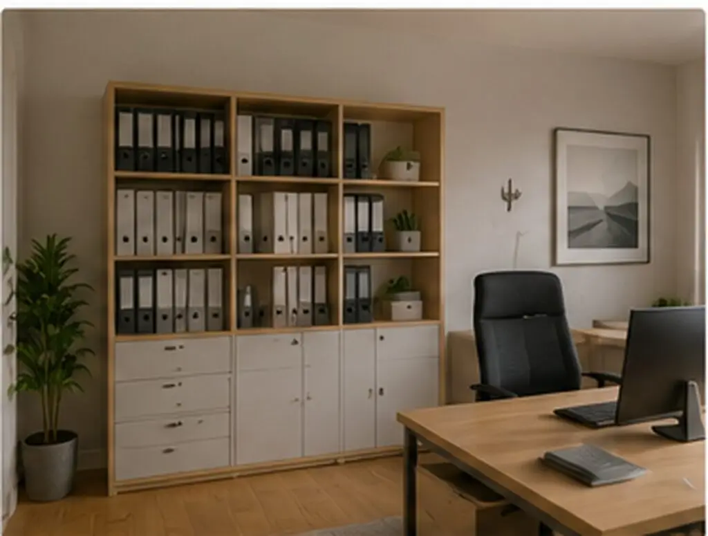 Homeoffice Einfamilienhaus abschnitt Größe und Möblierung