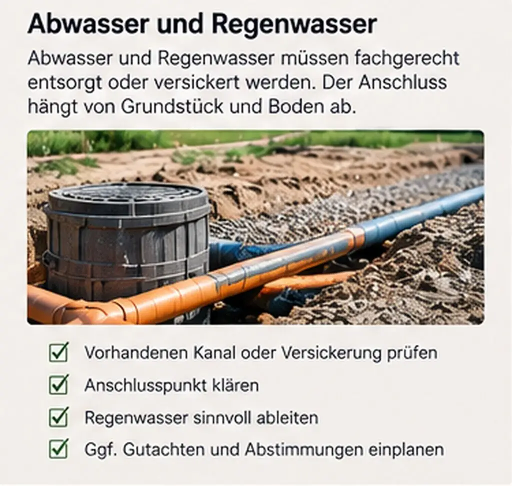 Hausanschlüsse Neubau abschnitt Abwasser und Regenwasser