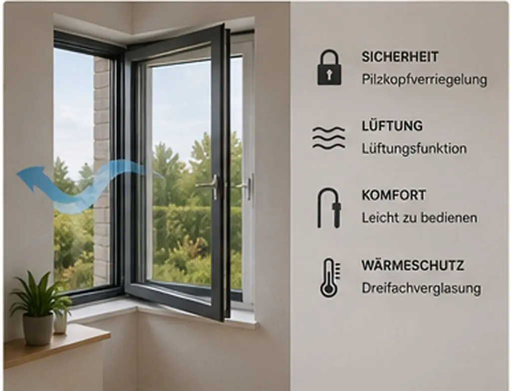 Fenster Neubau abschnitt sicherheit und bedienkomfort