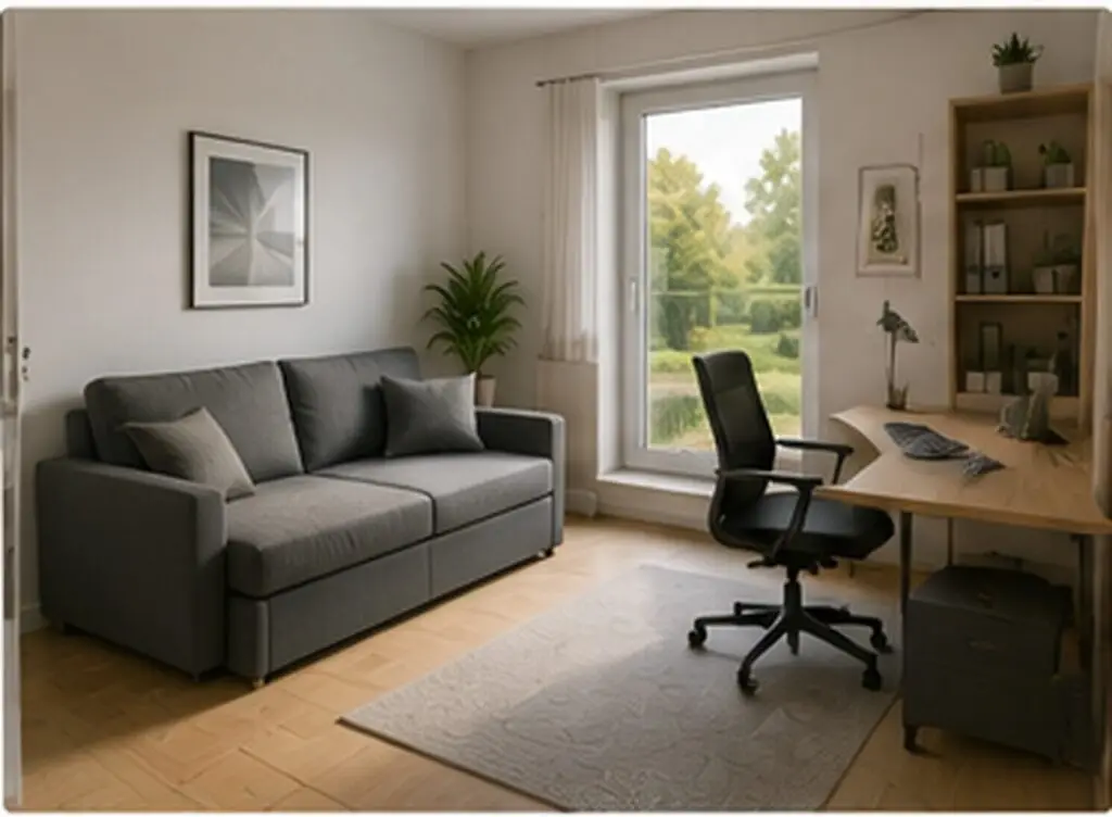 Homeoffice Einfamilienhaus abschnitt arbeitszimmer als Gästezimmer