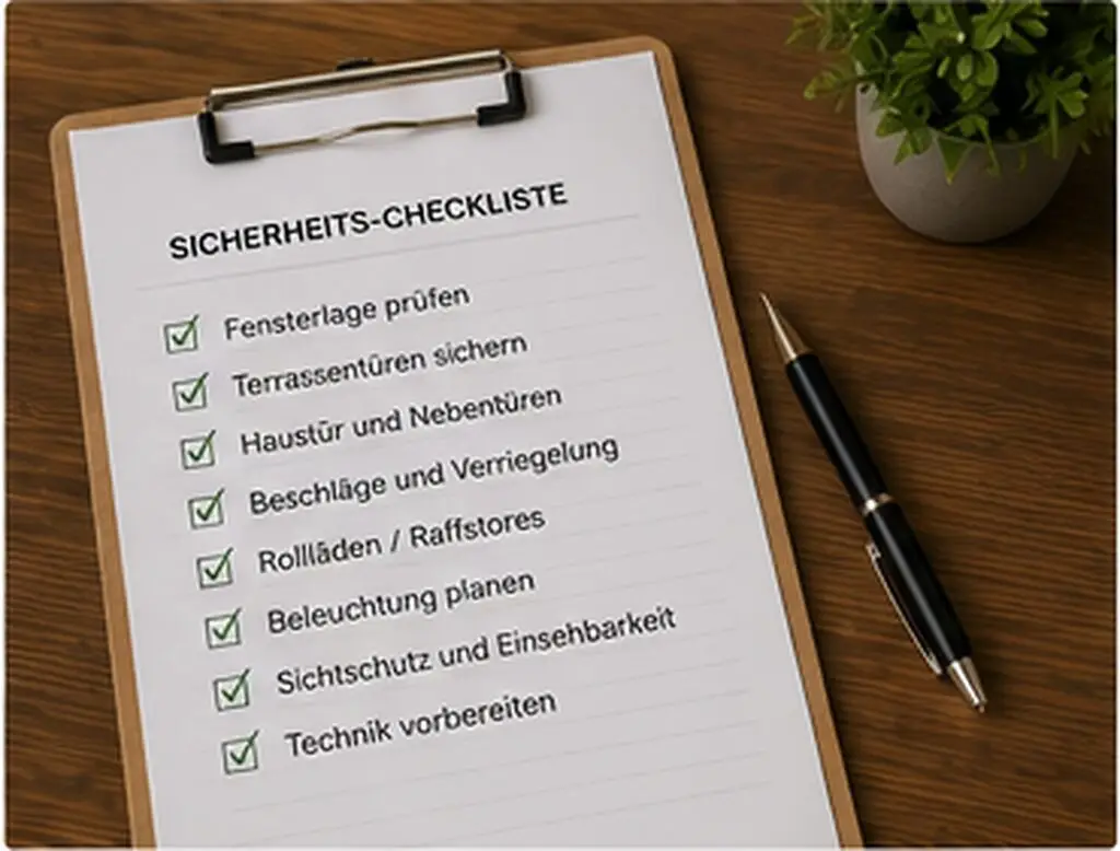 Einbruchschutz Neubau abschnitt checkliste