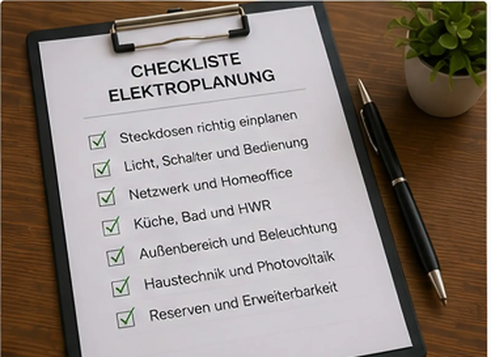 Elektroplanung Neubau abschnitt checkliste