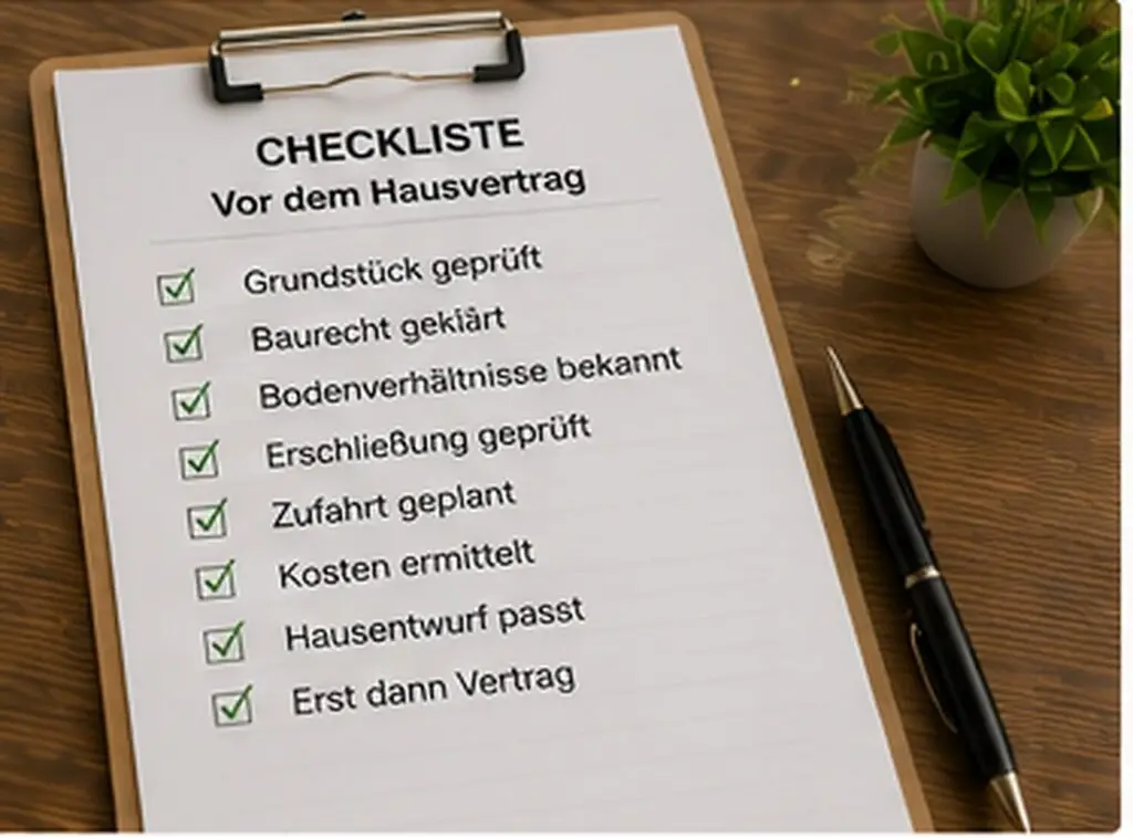Erst Grundstück dann hausvertrag abschnitt checkliste vor hausvertrag
