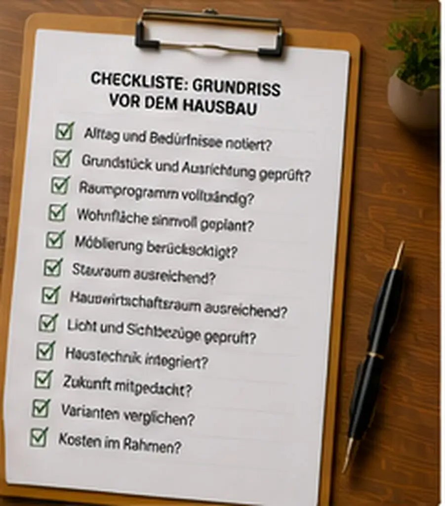Grundriss richtig planen abschnitt checkliste