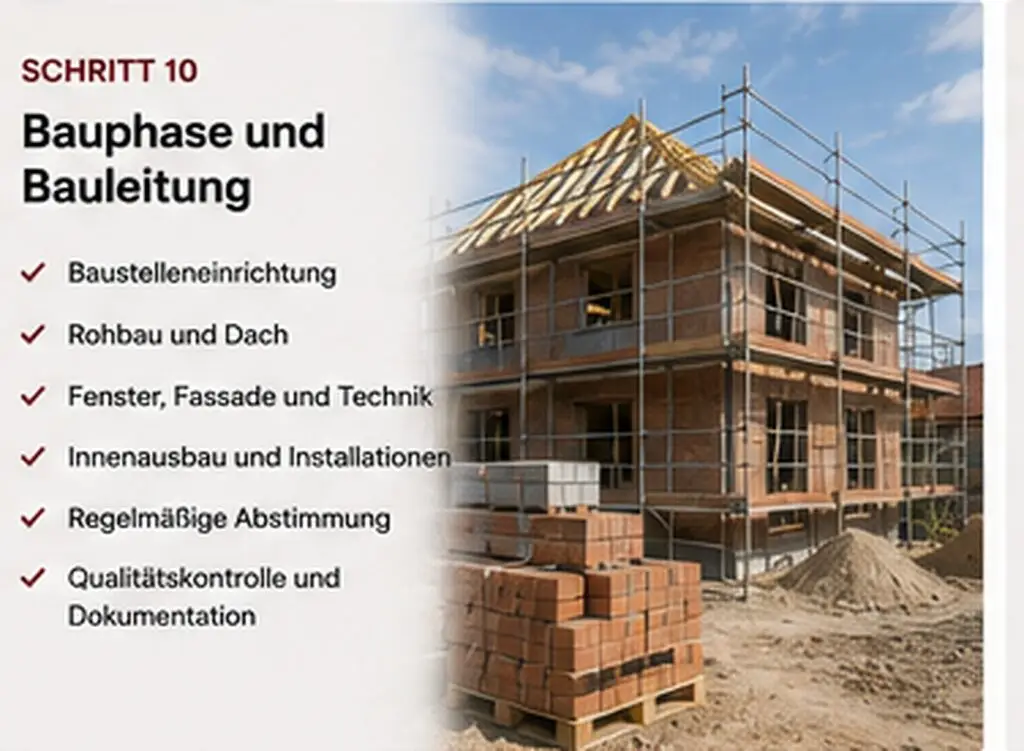 Hausbau ablauf Schritt 11 bis 13 bauantrag vorbereitung und bauphase