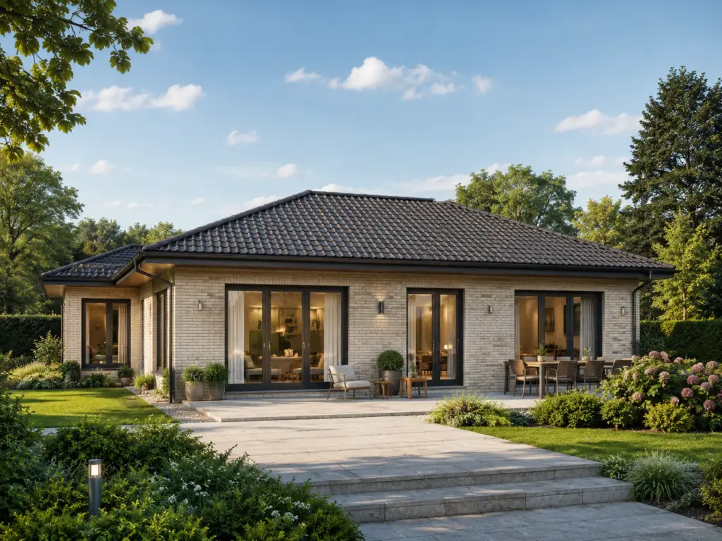Bungalow mit Klinkerfassade – individuell geplantes Massivhaus von KLINKER HAUS in Brandenburg