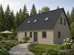 Einfamilienhaus Magdeburg 3 mit Klinkerfassade und Terrasse