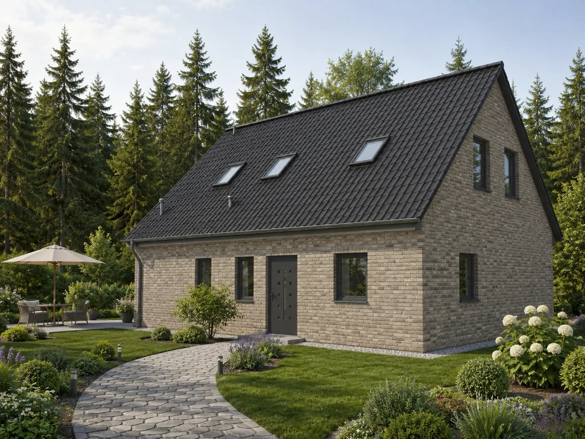 Einfamilienhaus Magdeburg 3 mit Klinkerfassade und Terrasse
