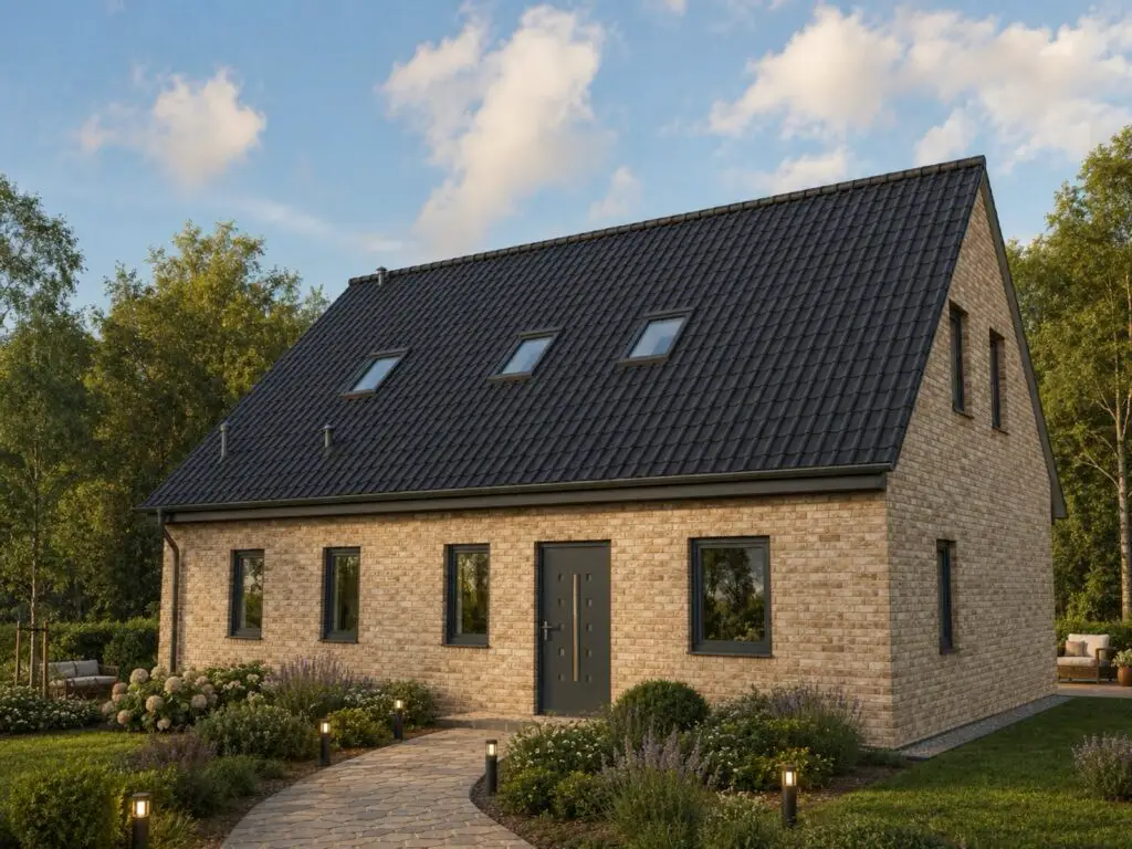Einfamilienhaus Magdeburg 4 mit sandfarbener Klinkerfassade