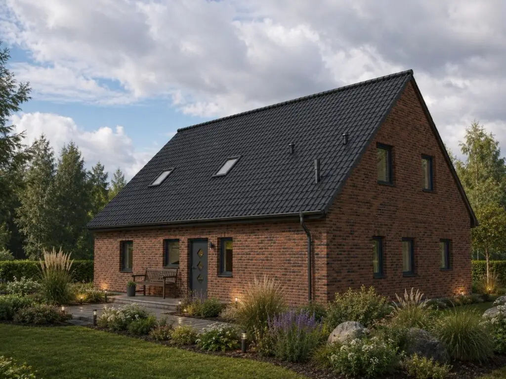 Einfamilienhaus Waldfrieden 5 mit Klinkerfassade, Eingangsseite