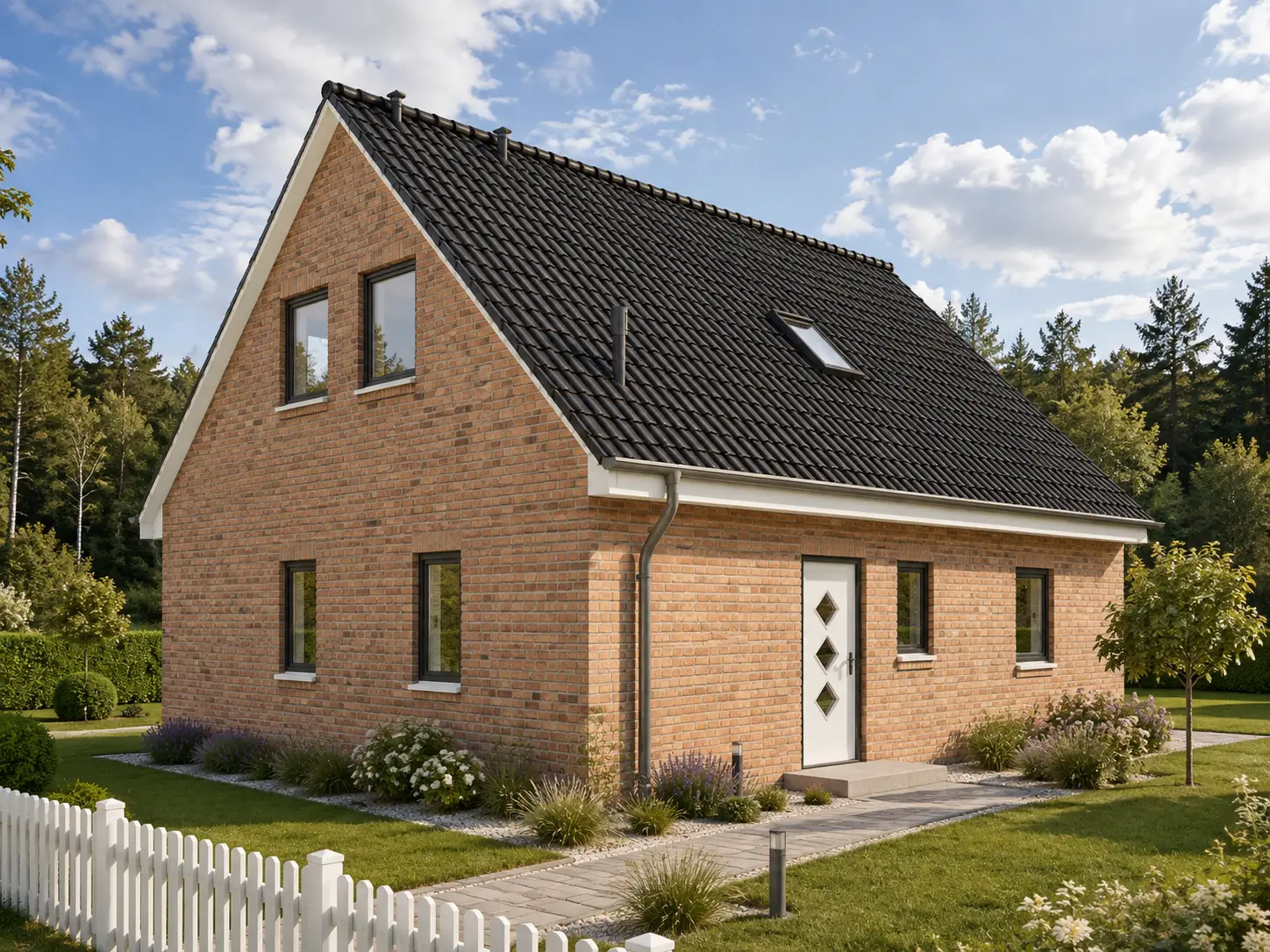 Das Schwanebeck 2 – Ansicht des Massivhauses von KLINKER HAUS